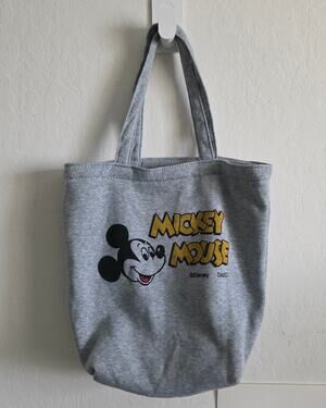Disney Mickey Mouse Gray Tote Bag Daiso 13"